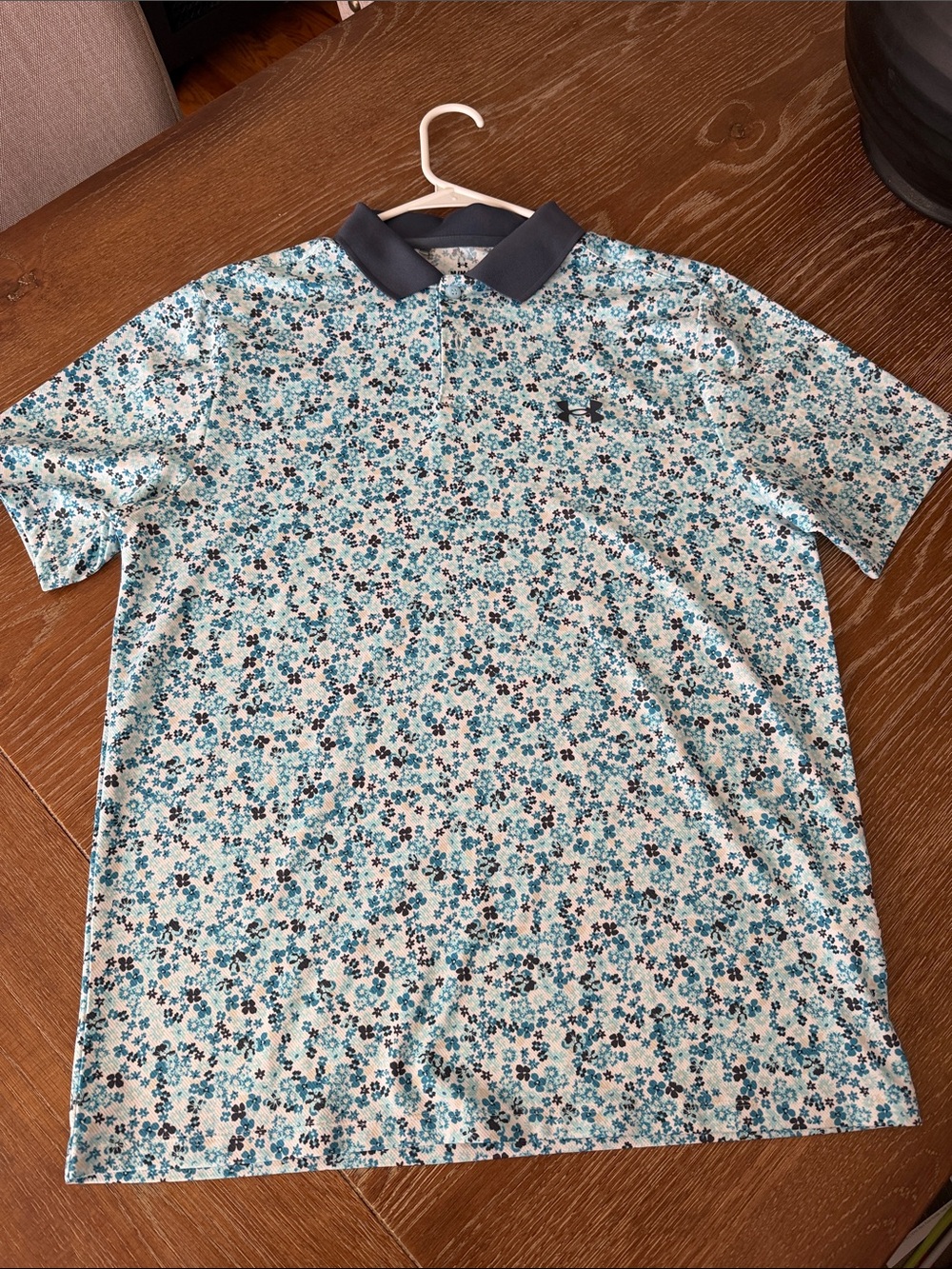 Under Armour Men's Teal & Navy Floral Polo
